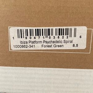 Soludos Ibiza Psychedelic Spiral Women's Sz 8.5 White Leather Platform Sneakers